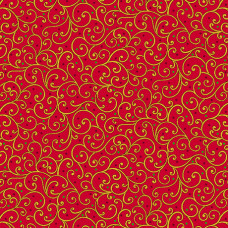 Lavish Poinsettia Scroll Red