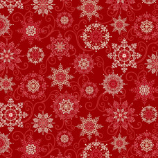 Winter Garden Snowflakes on Red