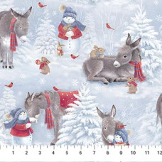 FLANNEL Little Donkey's Christmas Donkey's/Snowmen