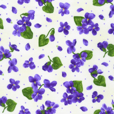 Viola Small Violets on Vintage White