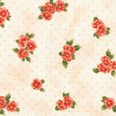 Poppy Hill Green Creme Small Floral