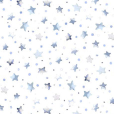 Snowman Holiday Blue Stars on White