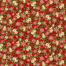 Peace on Earth Flowers/Snowflakes on Red