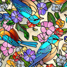 Sunlit Birds and Floral