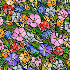 Sunlit Birds  Stained Glass Floral