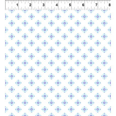 Dragon Friends Geometric Blue on White