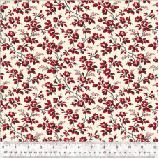 Sable and Scarlet:  Flowering Vine, Cream