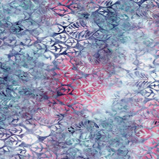 Plumberry Stamped Leaves Dream Batik