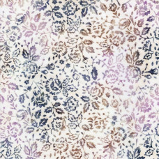 Plumberry Stamped Flowers Slate Batik