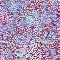 Plumberry Stamped Leaves Mauve Batik