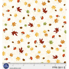 Fall Friends Spaced Leaves Ecru