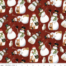 Northern Christmas Snowmen Red
