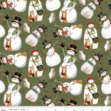 Northern Christmas Snowmen Green
